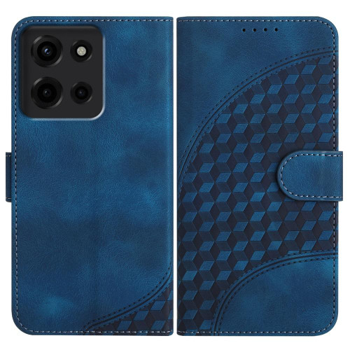Moto G 2025 Elephant Head Embossed Phone Leather Case with Lanyard - Royal Blue